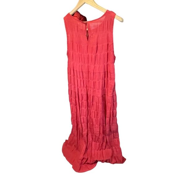 Max Studio NWT Red Long Sleeveless Tiered Cotton Dress Sz S - Picture 2 of 11